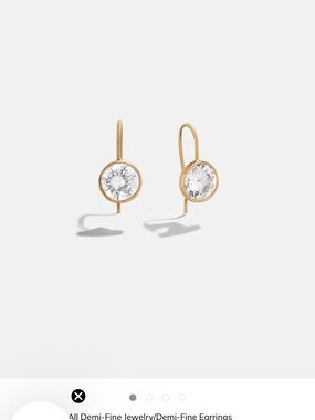 BaubleBar Fallon 18k Gold Bezel Earrings